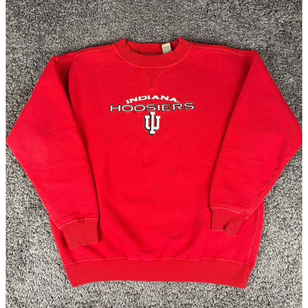 VTG Vesi Sportswear Indiana Hoosiers Sweatshirt Mens M Red Embroidered IU Logo
